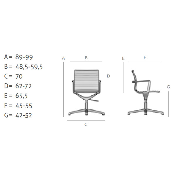 Sillón confidente de dirección Evole – Brazos y base cromados, asiento y respaldo negro