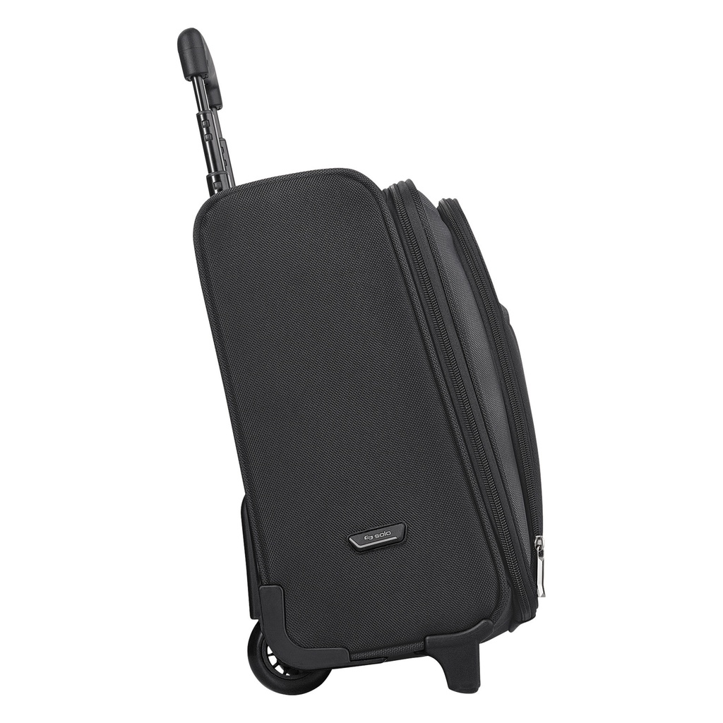 Maletín trolley profesional Solo Pro Overnighter para portátil 16'' – Negro, con ruedas y compartimentos organizadores