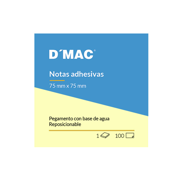 Notas adhesivas DMAC 75x75mm