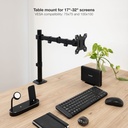 Soporte de Mesa Tooq para Monitor 17-32” – Brazo Giratorio e Inclinable, Negro