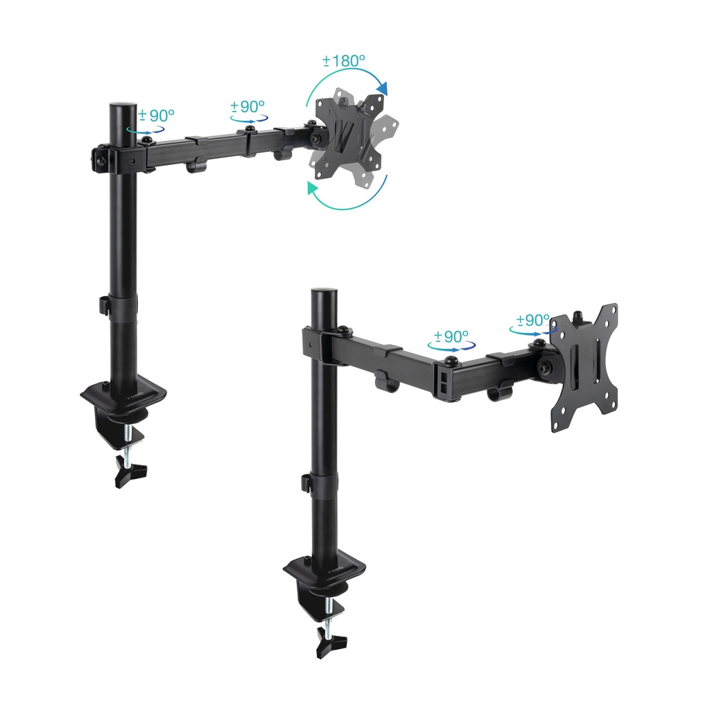 Soporte de Mesa Tooq para Monitor 17-32” – Brazo Giratorio e Inclinable, Negro