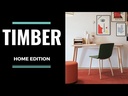 Mesa Timber 120×56×74 cm – Tapa Blanco Polar con Canto en Roble, Patas en Haya