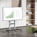 Soporte de Suelo PRO FT100TE-259 – Para TV/Monitor 60”-100”, 100 kg, con Ruedas, Bandeja y Soporte Cámara, Negro/Plata