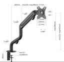 Soporte de Brazo con Pinza iggual SPMP01 – 1 Monitor 17"-32", Profesional