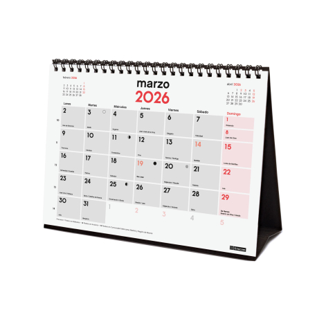 Calendario 2026 de Sobremesa Finocam – 21×15 cm Ref. 7801000xx