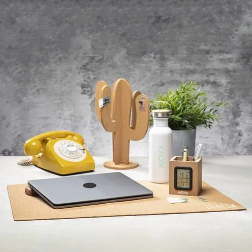 Cubilete Lapicero Wicam Nature con Reloj Multifunción – Corcho Natural