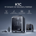 Creality K1C Impresora 3D Cerrada - Volumen 22x22x25cm - CoreXY, 12X Super Rapido - Camara IA Observadora - Purificacion Duradera y Modo Silencioso - Soporta Filamentos de Fibra de Carbono