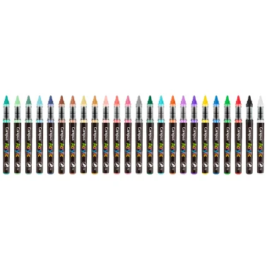 Rotuladores acrílicos punta cónica Campus Acrylic 2.0 - estuche con cremallera 24 colores