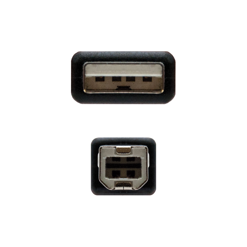 Cable USB 2.0 Tipo A-B 1,8 m Negro – Para impresoras y dispositivos de oficina