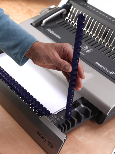 Encuadernadora eléctrica de canutillo plástico Fellowes Galaxy-E - perforación 28 H, encuadernación 500 H
