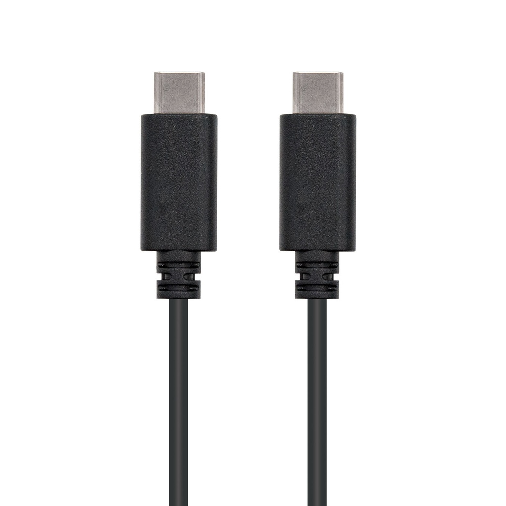 Cable USB 2.0 Tipo C a C 3A 2 m Negro (Ref. 10.01.2302) – Conexión rápida y fiable 