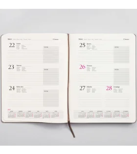 Agenda anual 2027 B5 Campus - semana vista, tapa PVC, gris