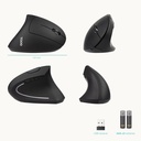 Ratón inalámbrico ergonómico vertical TooQ - 3200 DPI, 6 botones, negro