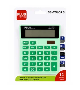 Calculadora de sobremesa Plus Office SS-COLOR 5 – 12 dígitos, verde