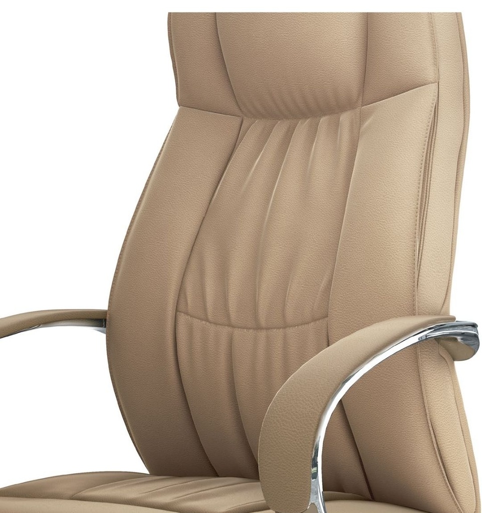 Sillón de dirección ROA Polipiel (Negro/Beige) – Mecanismo basculante con ajuste de tensión y brazos fijos