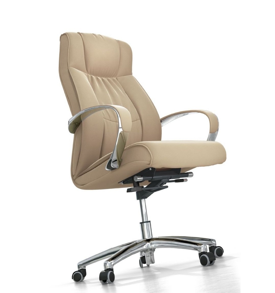 Sillón de dirección ROA Polipiel (Negro/Beige) – Mecanismo basculante con ajuste de tensión y brazos fijos