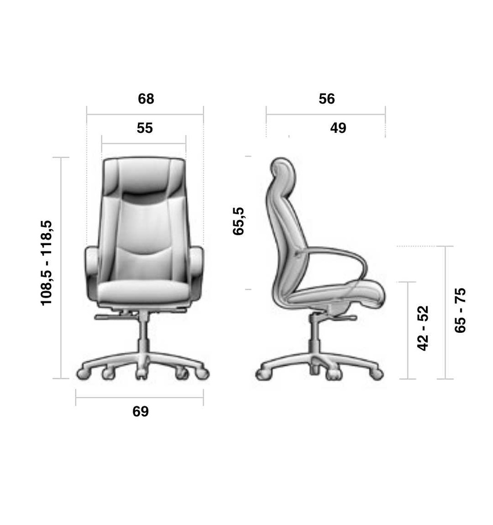 Sillón de dirección ROA Polipiel (Negro/Beige) – Mecanismo basculante con ajuste de tensión y brazos fijos