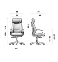 Sillón de dirección ROA Polipiel (Negro/Beige) – Mecanismo basculante con ajuste de tensión y brazos fijos