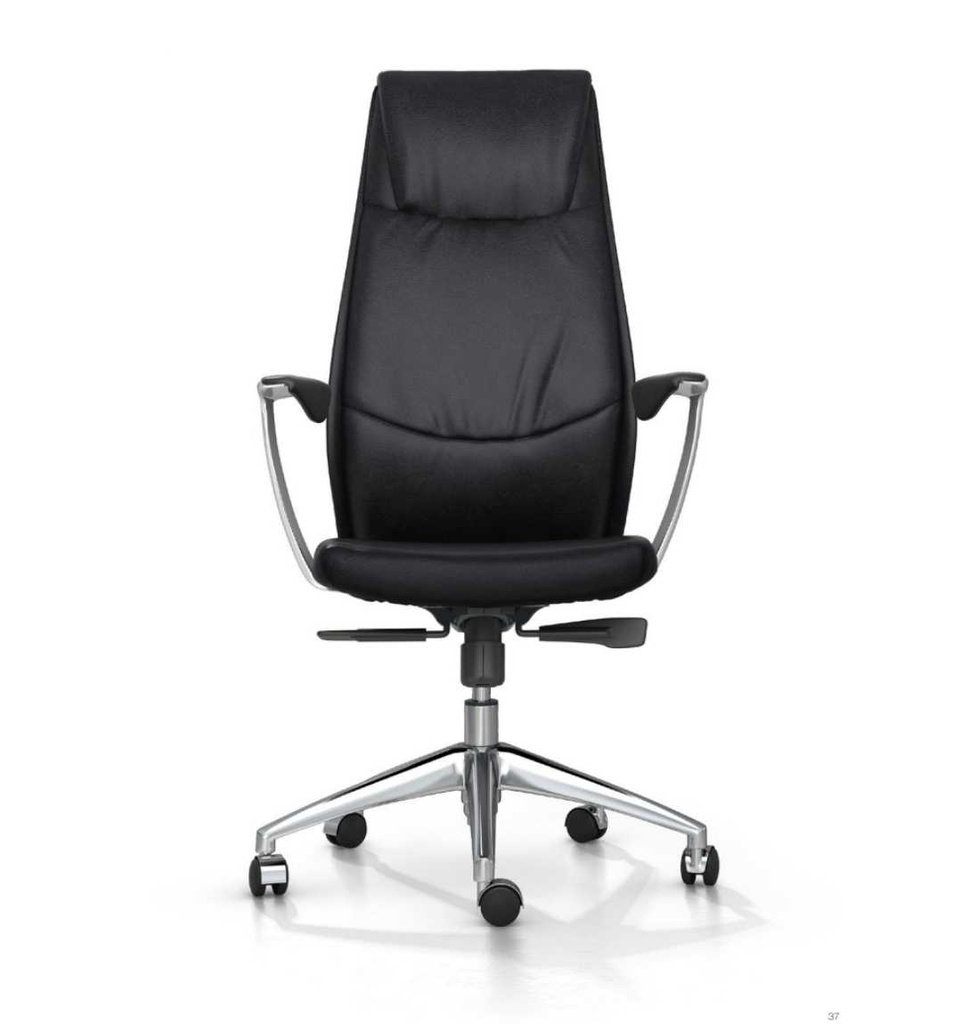 Sillón de dirección VIC Polipiel Negro – Mecanismo sincro con ajuste de presión y brazos fijos