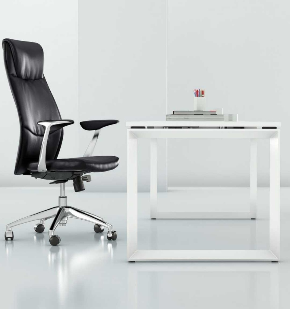 Sillón de dirección VIC Polipiel Negro – Mecanismo sincro con ajuste de presión y brazos fijos