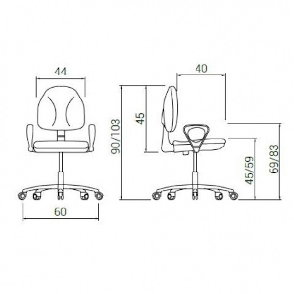 SILLA FAST ERGO EN TELA NEGRA C5 ( POLIESTER )