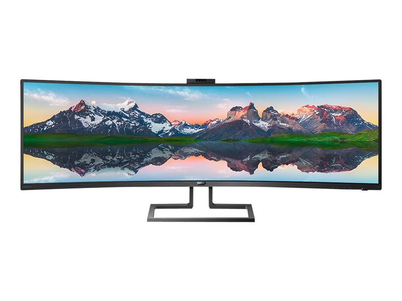 Philips Brilliance P-line 499P9H - Monitor LED  curvado - 49&quot; (48.8&quot; visible) - 5120 x 1440 Dual Quad HD @ 60 Hz - VA - 450 cd/m² - 3000:1 - Display HDR 400 - 5 ms - 2xHDMI, DisplayPort, USB-C - altavoces - negro con textura