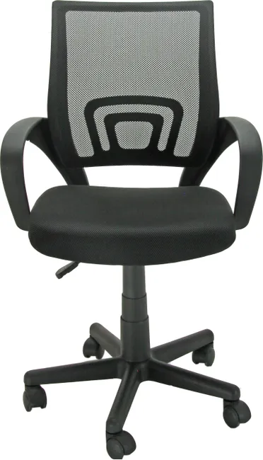 Silla operativa Cortegada CH4 – respaldo de malla, asiento tapizado, elevación a gas, color negro