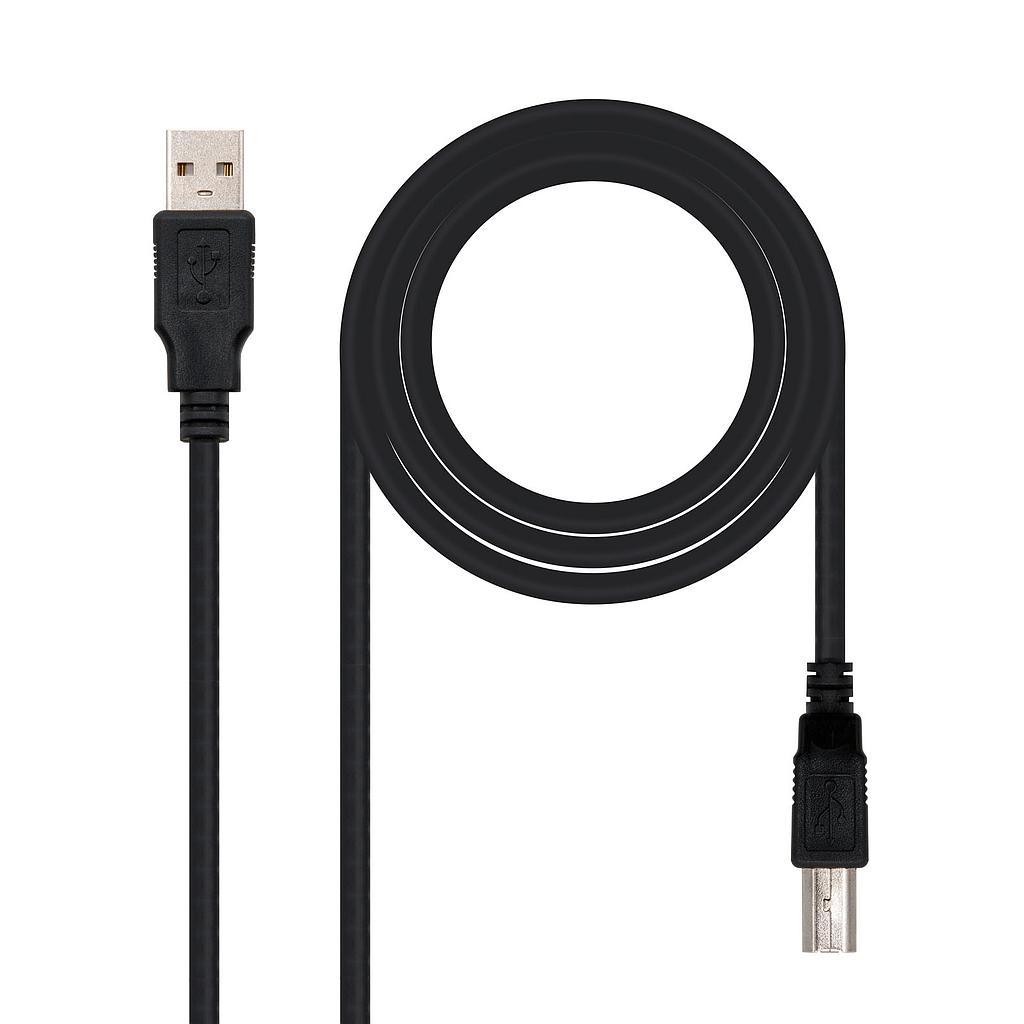 Cable USB 2.0 Tipo A-B 1,8 m Negro – Para impresoras y dispositivos de oficina