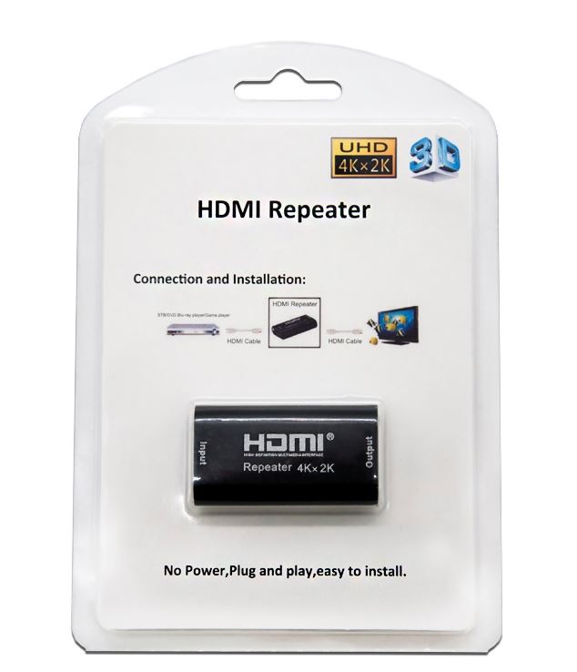 Repetidor HDMI Nanocable V1.4 Tipo A a A Negro – Compatible con TV, monitores y proyectores