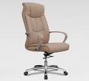 Sillón de dirección ROA – polipiel negro/beige, mecanismo basculante con ajuste de tensión, brazos fijos