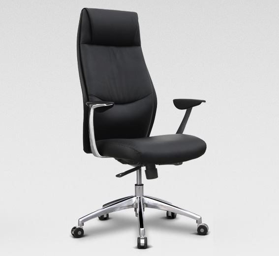 Sillón de dirección VIC Polipiel Negro – Mecanismo sincro con ajuste de presión y brazos fijos