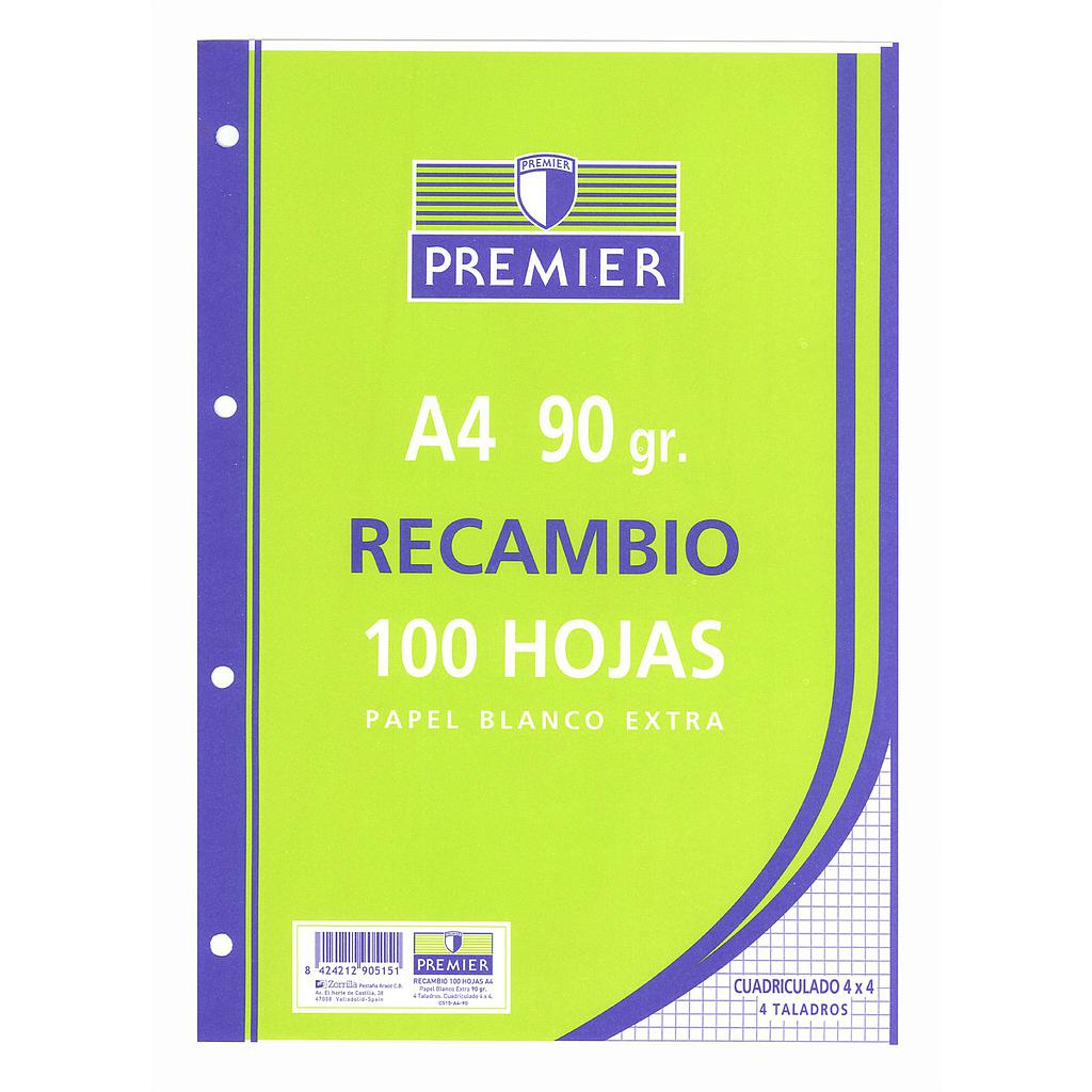 Recambio de hojas A4 