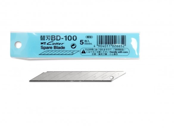 Cuchillas de recambio 9 mm para cutter japonés NT‑cutter – pack 5 uds