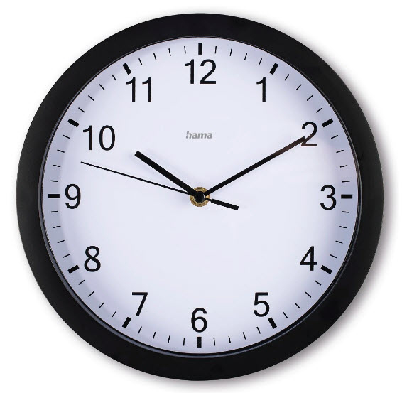 Reloj de pared analógico Hama – 25 cm, negro