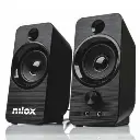 Altavoces de sobremesa Nilox 2.0 - 6 W, USB, jack 3,5 mm, negro