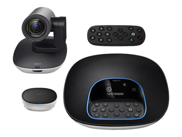 Logitech GROUP – Kit de videoconferencia profesional para salas de reuniones y oficinas
