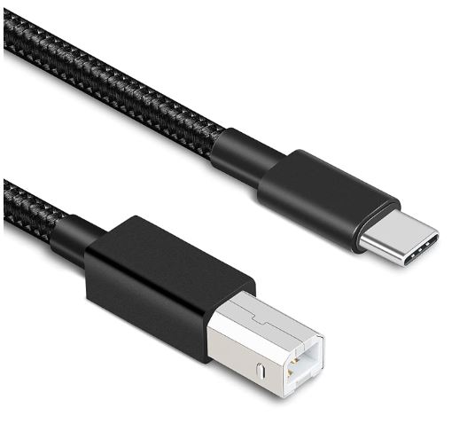 Cable USB 2.0 – USB‑C a USB‑B, 2 m, negro