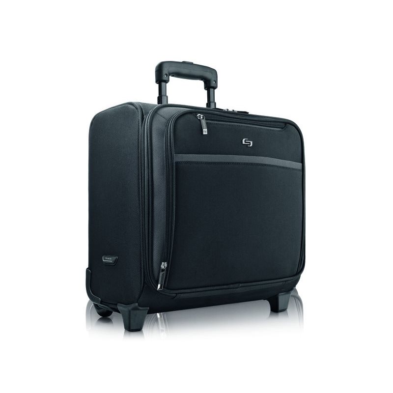 Maletín trolley profesional Solo Pro Overnighter para portátil 16'' – Negro, con ruedas y compartimentos organizadores