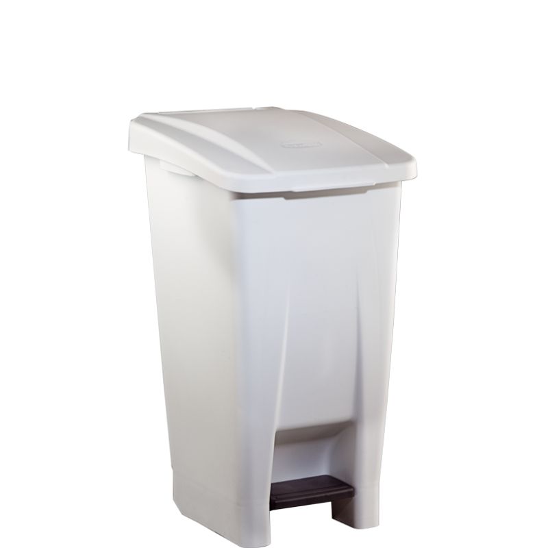 Cubo basura industrial Denox – 60 l, con tapa, ruedas y pedal