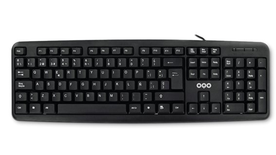 Teclado OQO con cable USB – Compacto, ergonómico y resistente,