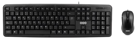 Set teclado y ratón OQO con cable USB – Profesional, ergonómico y resistente para oficina