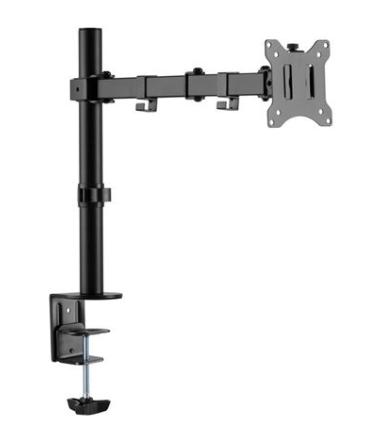 Soporte de mesa con brazo articulado cromado para monitor de 13" a 32" – Ajustable y ergonómico