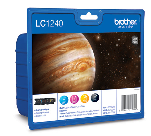 Cartucho Brother LC‑1240VALBP – pack negro + tricolor