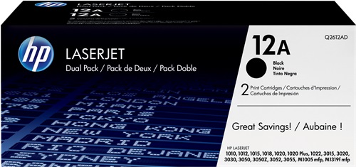 Tóner HP 12A Q2612AD – pack 2 uds, negro