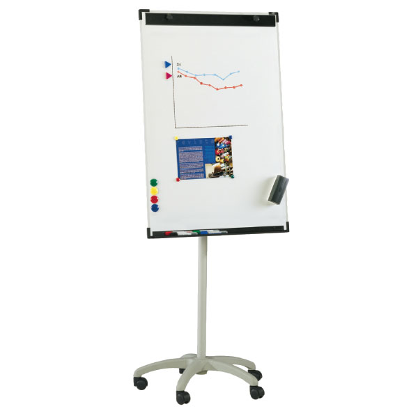 Pizarra de caballete magnética con ruedas Faibo – 70×105 cm