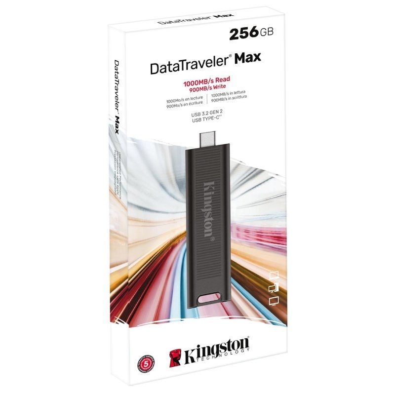 Memoria USB‑C Kingston DataTraveler Max – 256 GB, USB 3.2 Gen 2, negro