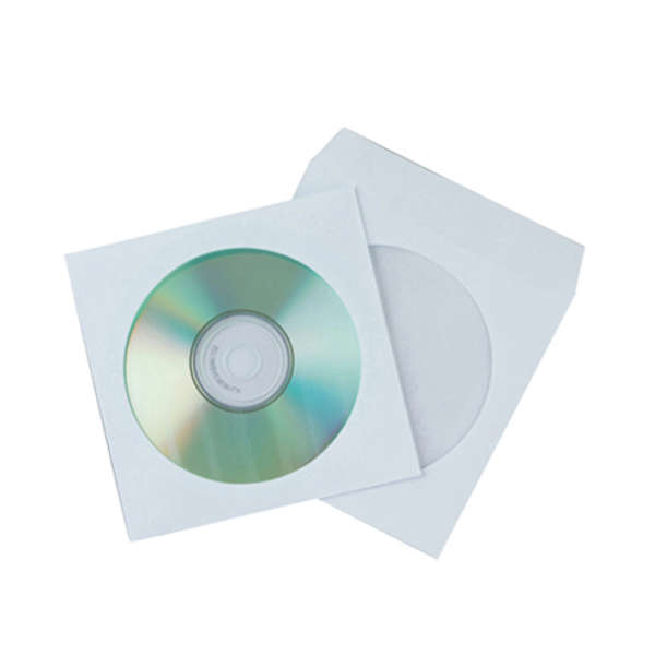 Sobre para CD – 125×125 mm, blancos, 50 uds