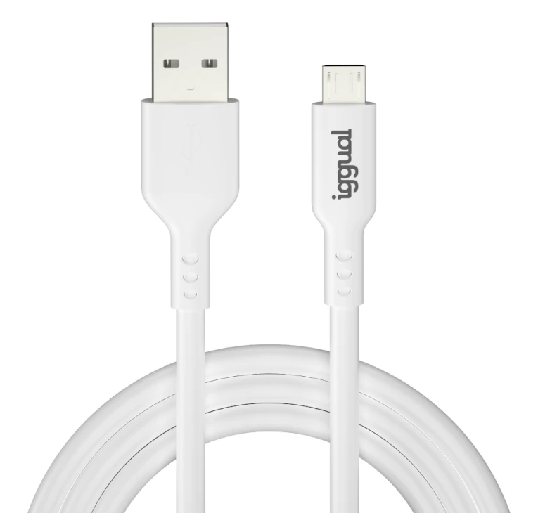 Cable de datos USB‑A a Micro‑USB – blanco, 1 m