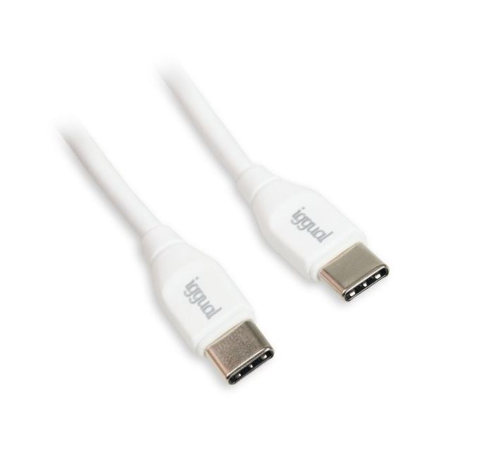 Cable USB-C-USB-C 100 cm blanco Q3.0 3A 60W iggual 