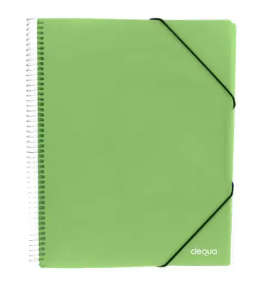 Tarifario A4 Dequa – espiral con gomas, 20 fundas